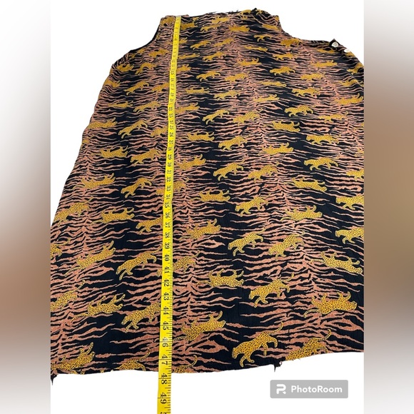 LA CERA Tiger Prints Midi Slits Mother Of Pearl Buttons Plus Dress Size 4X - Picture 8 of 10